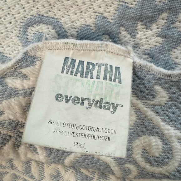 Vintage Martha Stewart Matelassé Coverlet Blanket Full Reversible Blue White - Picture 4 of 10